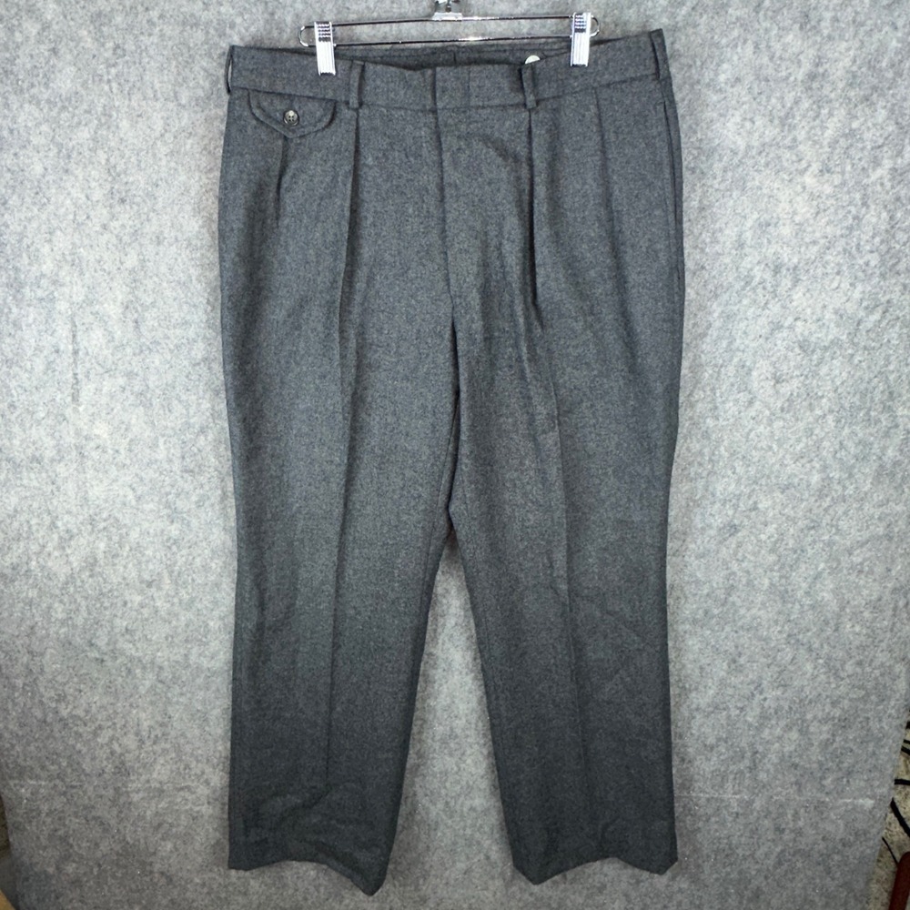 Polo Ralph Lauren Trouser Men 38 Grey Wool Pleated Flannel Talon Zip VTG 70s 80s